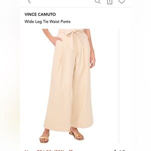 Vince Camuto Beige Wide-Leg Trousers